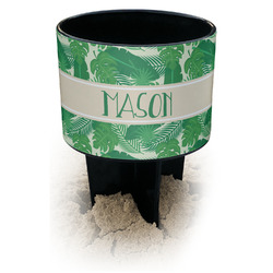Tropical Leaves #2 Black Beach Spiker Drink Holder (Personalized)