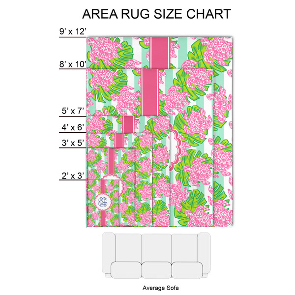 Preppy 2'x3' Indoor Area Rugs - Size Chart