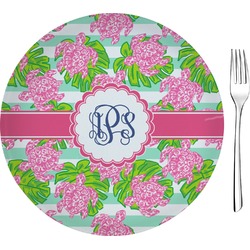 Preppy 8" Glass Appetizer / Dessert Plates - Single or Set (Personalized)
