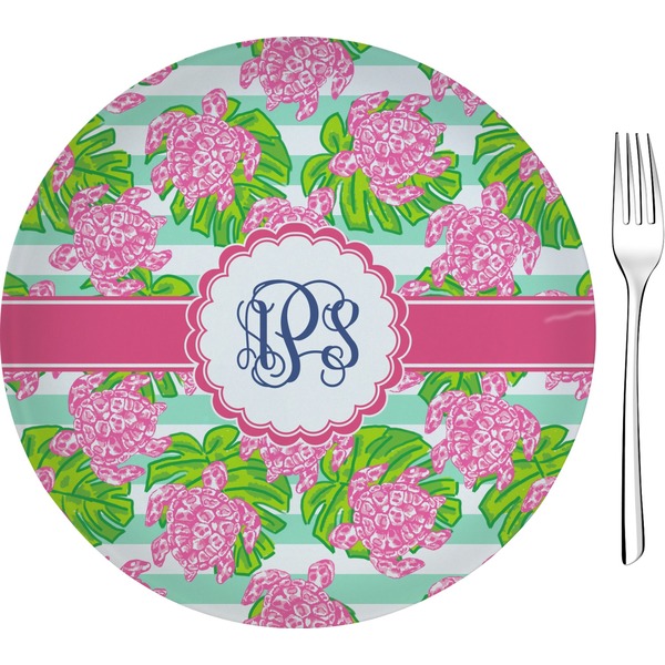 Custom Preppy 8" Glass Appetizer / Dessert Plates - Single or Set (Personalized)