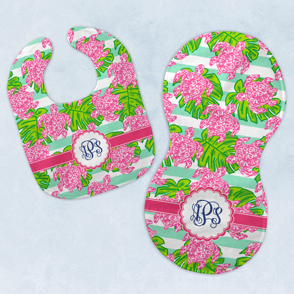 Custom Preppy Baby Bib & Burp Set w/ Monogram