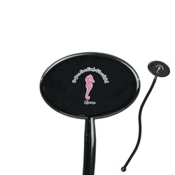 Preppy 7" Oval Plastic Stir Sticks - Black - Double Sided (Personalized)