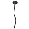 Preppy Black Plastic 7" Stir Stick - Oval - Single Stick