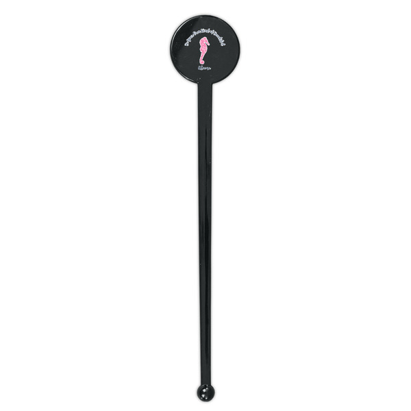 Preppy Black Plastic 7" Stir Stick - Round - Single Stick