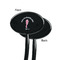 Preppy Black Plastic 7" Stir Stick - Single Sided - Oval - Front & Back