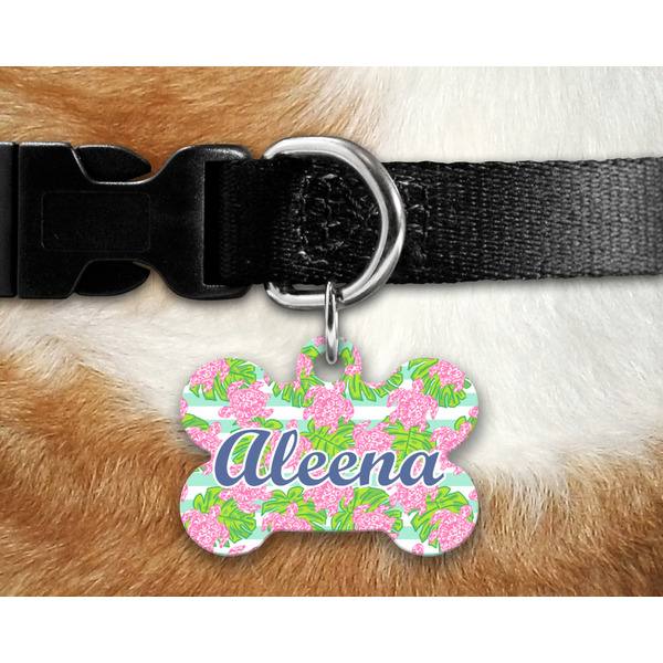 Preppy Bone Shaped Dog Tag on Collar & Dog