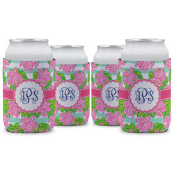 Preppy Can Cooler (12 oz) - Set of 4 w/ Monogram
