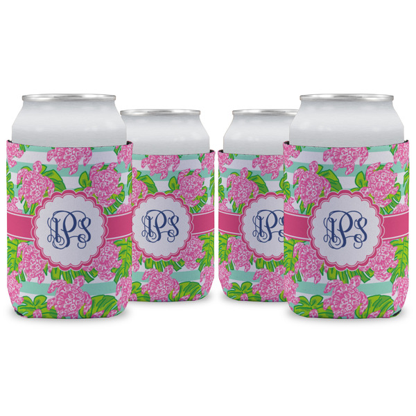Custom Preppy Can Cooler (12 oz) - Set of 4 w/ Monogram