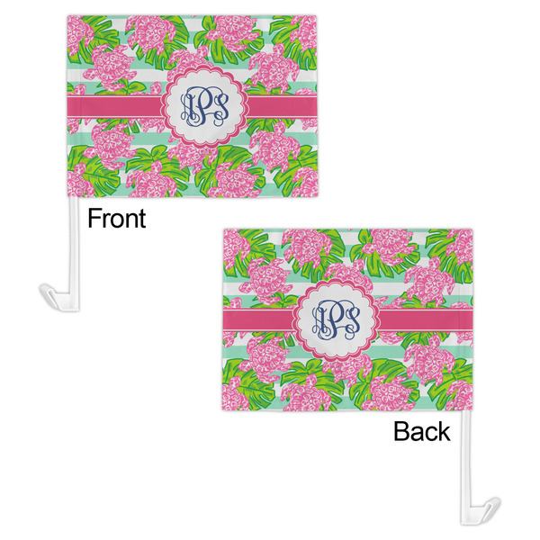 Preppy Car Flag - 11" x 8" - Front & Back View