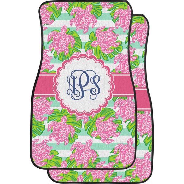 Custom Preppy Car Floor Mats (Front Seat) (Personalized)