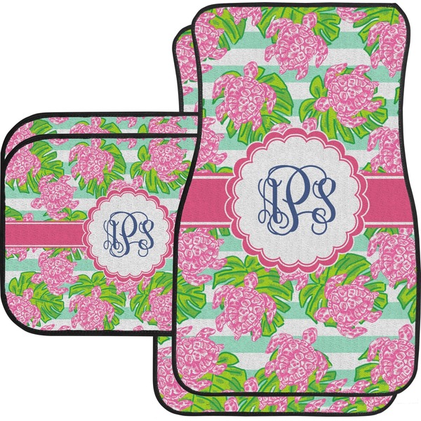 Custom Preppy Car Floor Mats Set - 2 Front & 2 Back (Personalized)