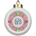Preppy Ceramic Ball Ornament (Personalized)