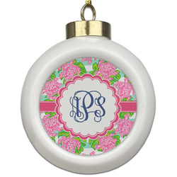 Preppy Ceramic Ball Ornament (Personalized)