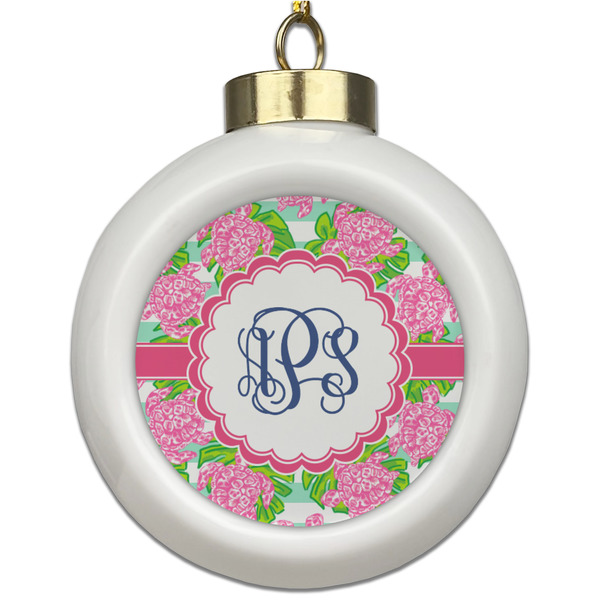 Custom Preppy Ceramic Ball Ornament (Personalized)