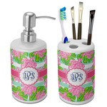 Preppy Ceramic Bathroom Accessories Set (Personalized)