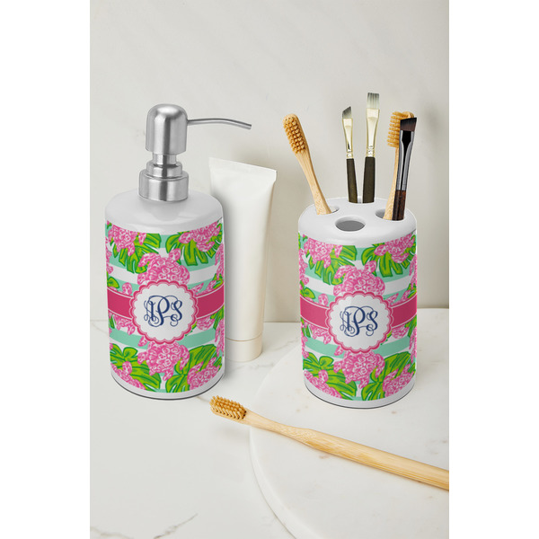 Preppy Ceramic Bathroom Accessories - LIFESTYLE (toothbrush holder & soap dispenser)