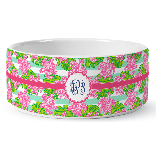 Preppy Ceramic Dog Bowl - Medium - Front