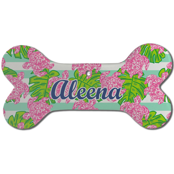 Preppy Ceramic Flat Ornament - Bone Front