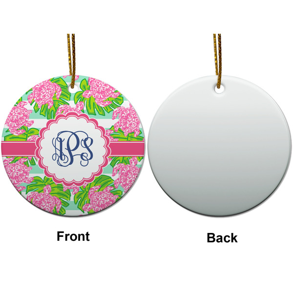 Preppy Ceramic Flat Ornament - Circle Front & Back (APPROVAL)