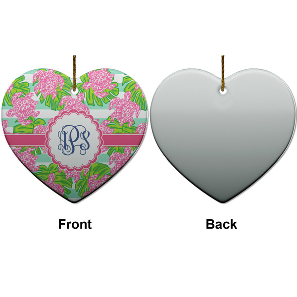 Preppy Ceramic Flat Ornament - Heart Front & Back (APPROVAL)