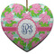 Preppy Heart Ceramic Ornament w/ Monogram