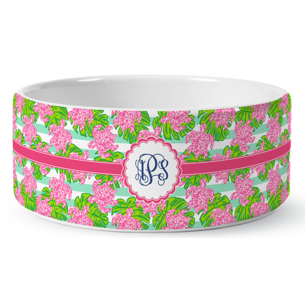 Custom Preppy Ceramic Dog Bowl - Medium (Personalized)