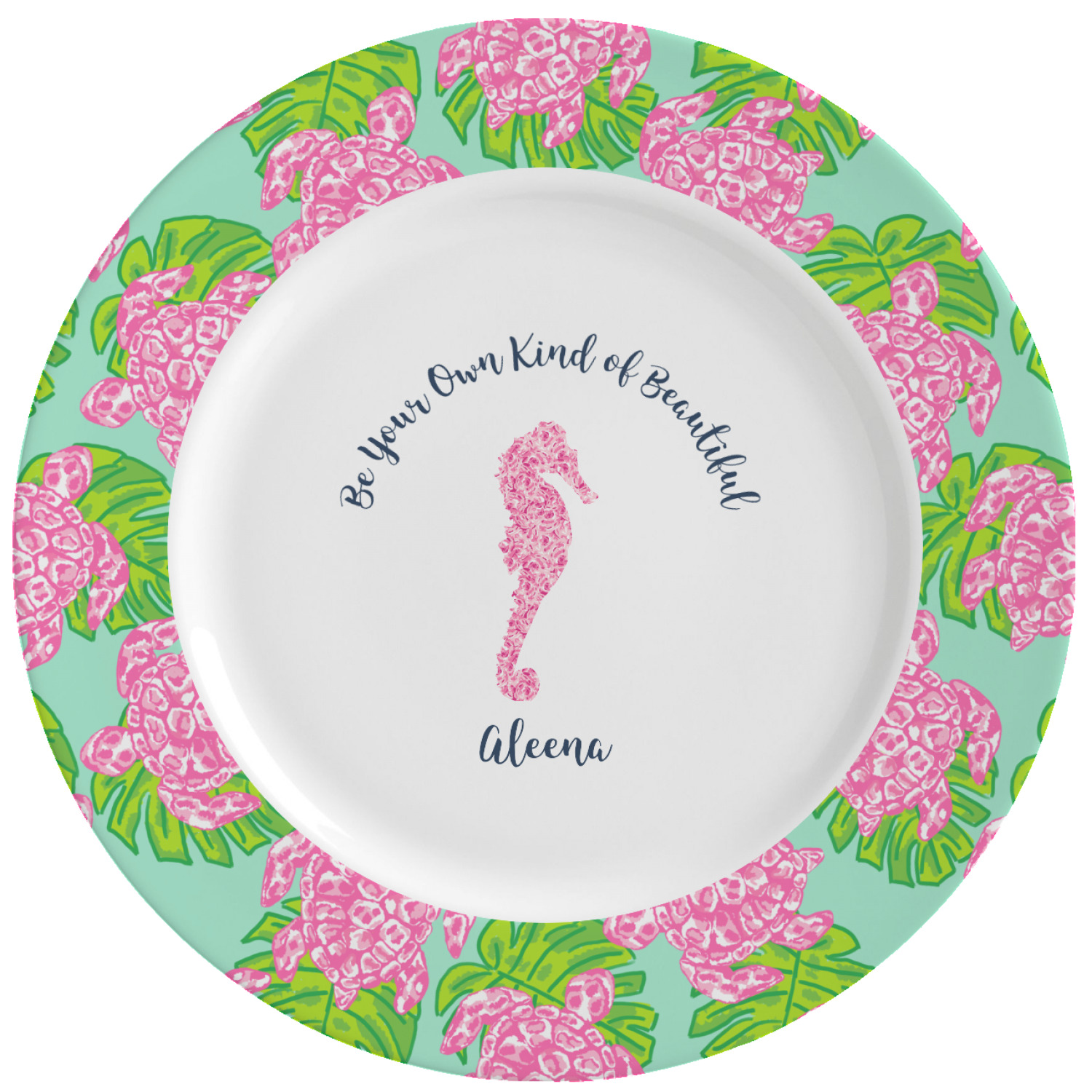 Preppy Ceramic Dinner Plates (Set of 4) (Personalized) YouCustomizeIt
