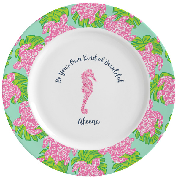Custom Preppy Ceramic Dinner Plates (Set of 4) (Personalized)