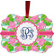 Preppy Metal Frame Ornament - Double Sided w/ Monogram