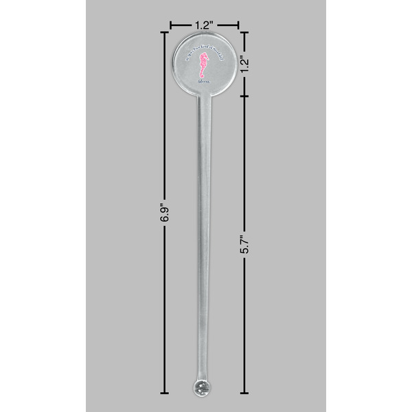 Preppy Clear Plastic 7" Stir Stick - Round - Dimensions