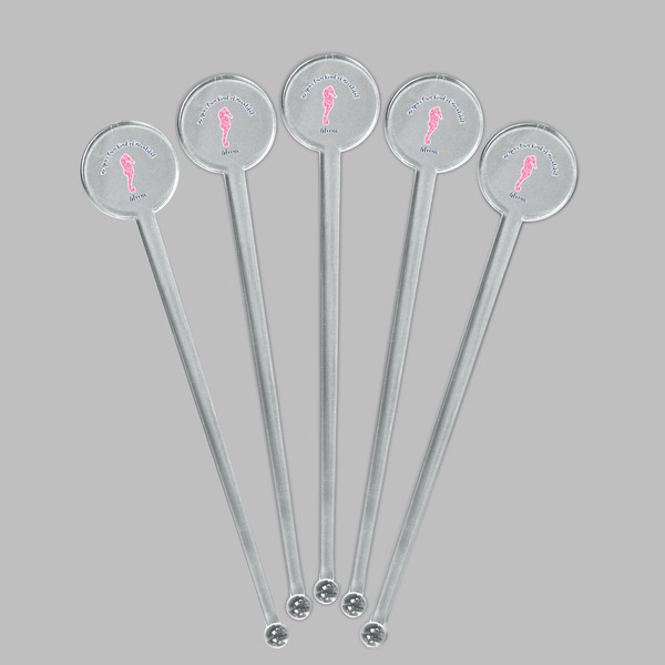 Preppy Clear Plastic 7" Stir Stick - Round - Fan View