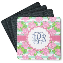 Preppy Square Rubber Backed Coasters - Set of 4 (Personalized)