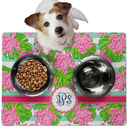 Preppy Dog Food Mat - Medium w/ Monogram