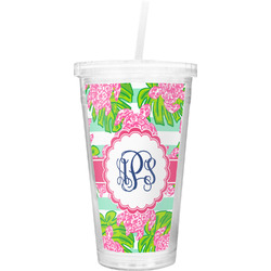 Preppy Double Wall Tumbler with Straw (Personalized)