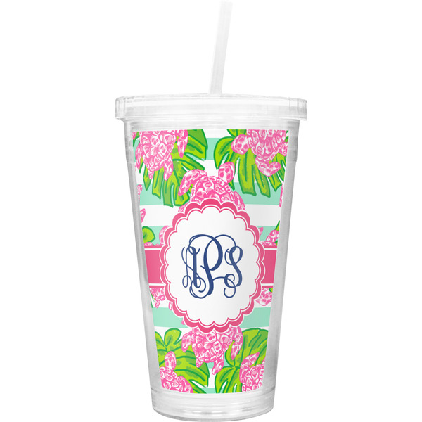 Custom Preppy Double Wall Tumbler with Straw (Personalized)