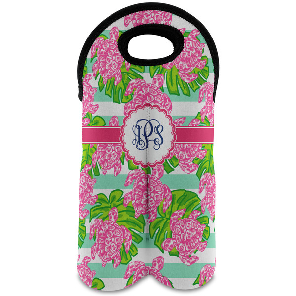 Custom Preppy Wine Tote Bag (2 Bottles) (Personalized)