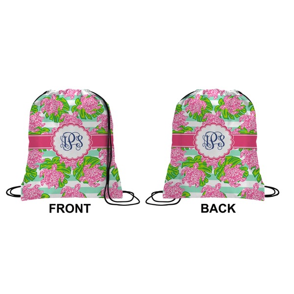 Preppy Drawstring Backpack Front & Back Small