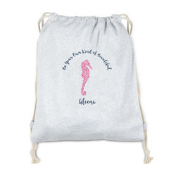 Preppy Drawstring Backpack - Sweatshirt Fleece - Double Sided (Personalized)