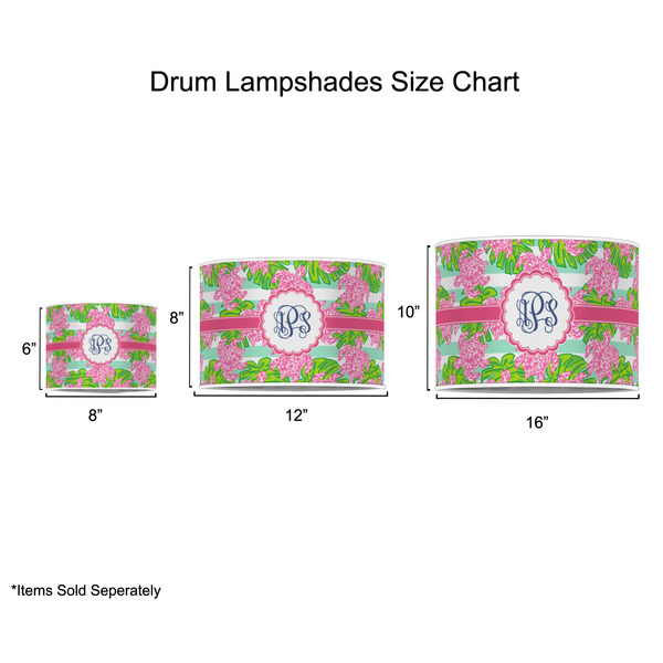 Preppy Drum Lampshades - Sizing Chart