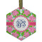 Preppy Frosted Glass Ornament - Hexagon