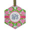 Preppy Flat Glass Ornament - Hexagon w/ Monogram