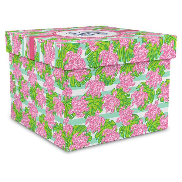 Custom Preppy Gift Box with Lid - Canvas Wrapped - X-Large (Personalized)