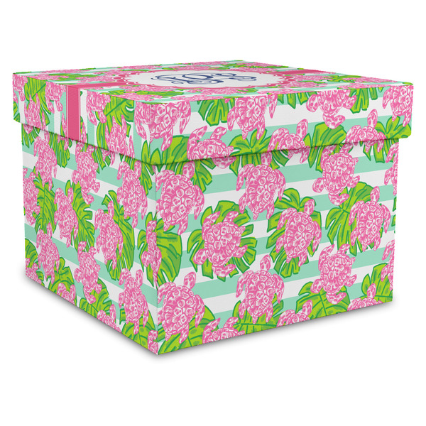 Custom Preppy Gift Box with Lid - Canvas Wrapped - XX-Large (Personalized)