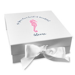 Preppy Gift Box with Magnetic Lid - White (Personalized)