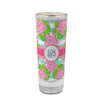 Preppy 2 oz Shot Glass -  Glass with Gold Rim - Set of 4 (Personalized)