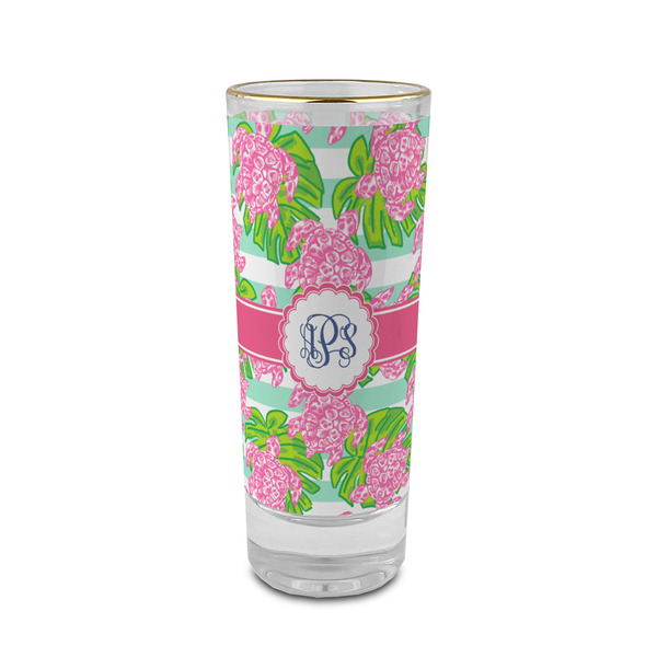 Custom Preppy 2 oz Shot Glass - Glass with Gold Rim (Personalized)