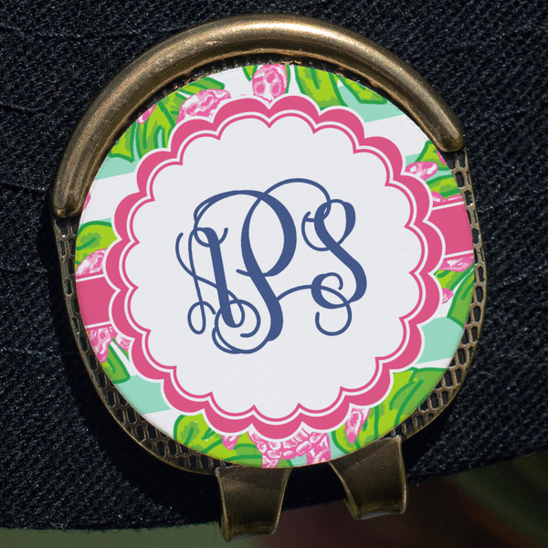 Preppy Golf Ball Marker Hat Clip - Gold - Close Up