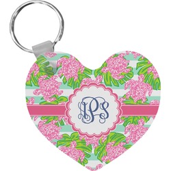 Preppy Heart Plastic Keychain w/ Monogram