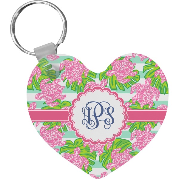 Custom Preppy Heart Plastic Keychain w/ Monogram