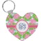 Preppy Heart Plastic Keychain w/ Monogram